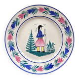Assiette ancienne signée HB Quimper