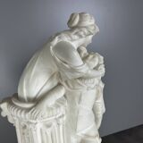Large Romantic Alabaster Sculpture, Italy, late 19th century, Romeo and Juliet