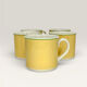 5 tasses vintage Villeroy & Boch jaune et verte
