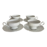 Set of 4 Hutschenreuther fine porcelain cups and saucers.
