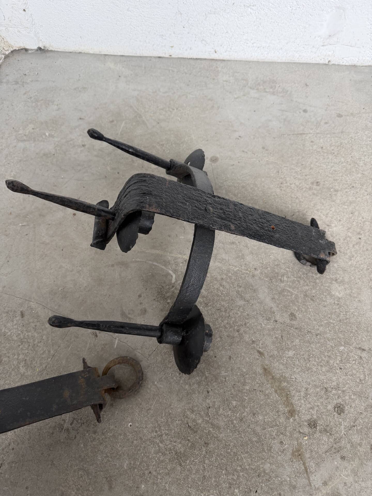 Wrought iron candle holders 1900 brutalist sconces