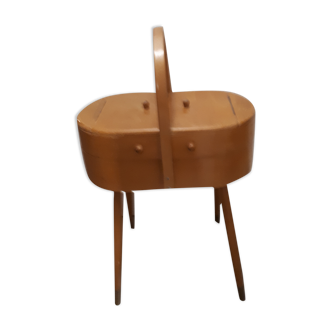 worker vintage sewing box compass feet