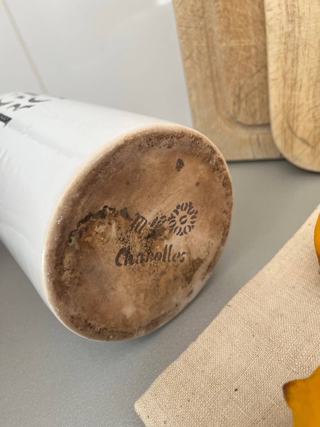 “Big red” ceramic bottle Charolles