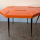 Set of 4 orange fibreglass tables from the 70s space age.