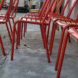 Series of 12 Tolix bistro chairs by Xavier Pauchard model T4 - 1950s