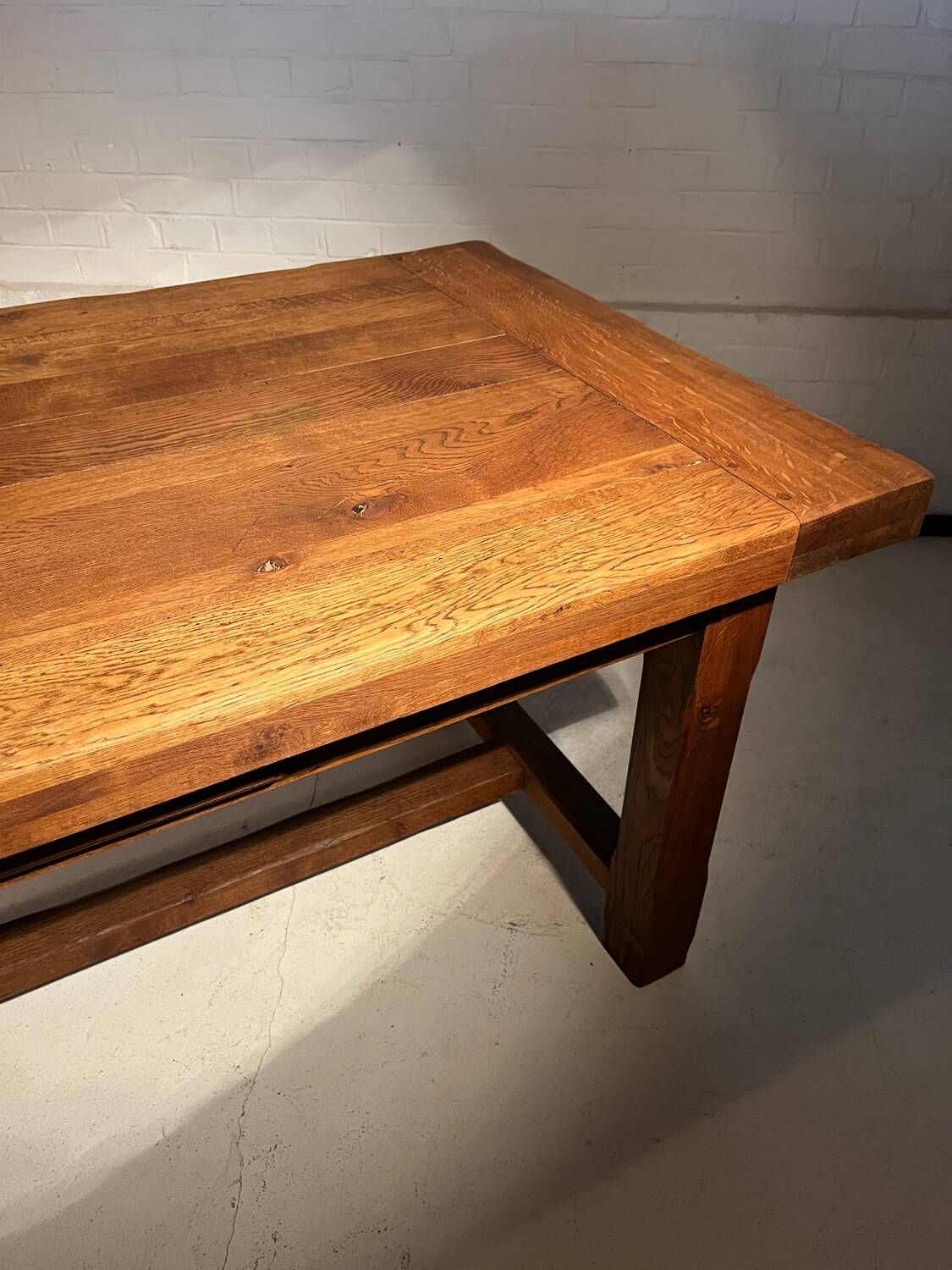 Old farmhouse table in solid oak