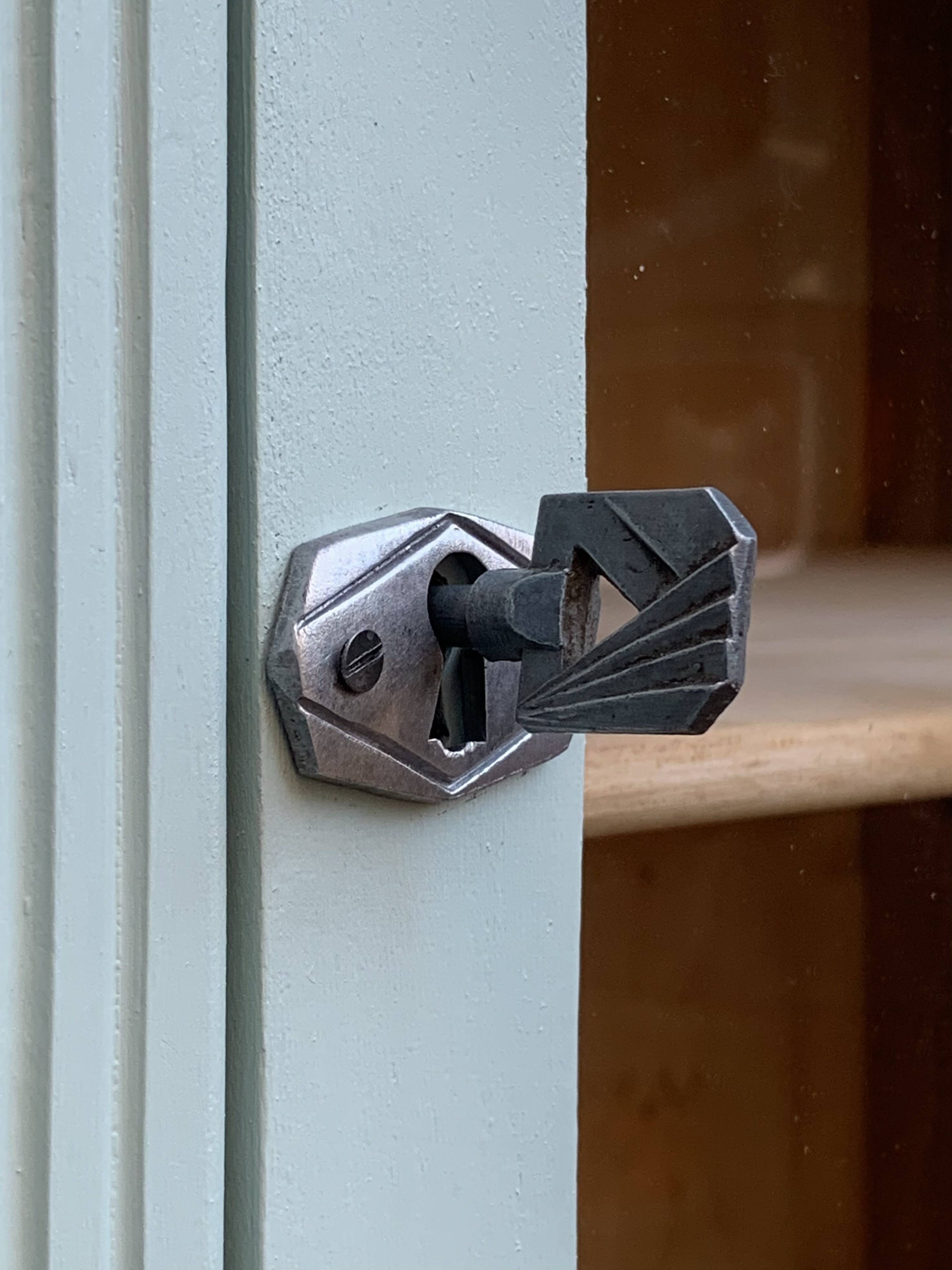 Antique celadon glass Parisian wardrobe H162