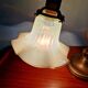 Art Nouveau desk lamp, bronze and opalescent glass