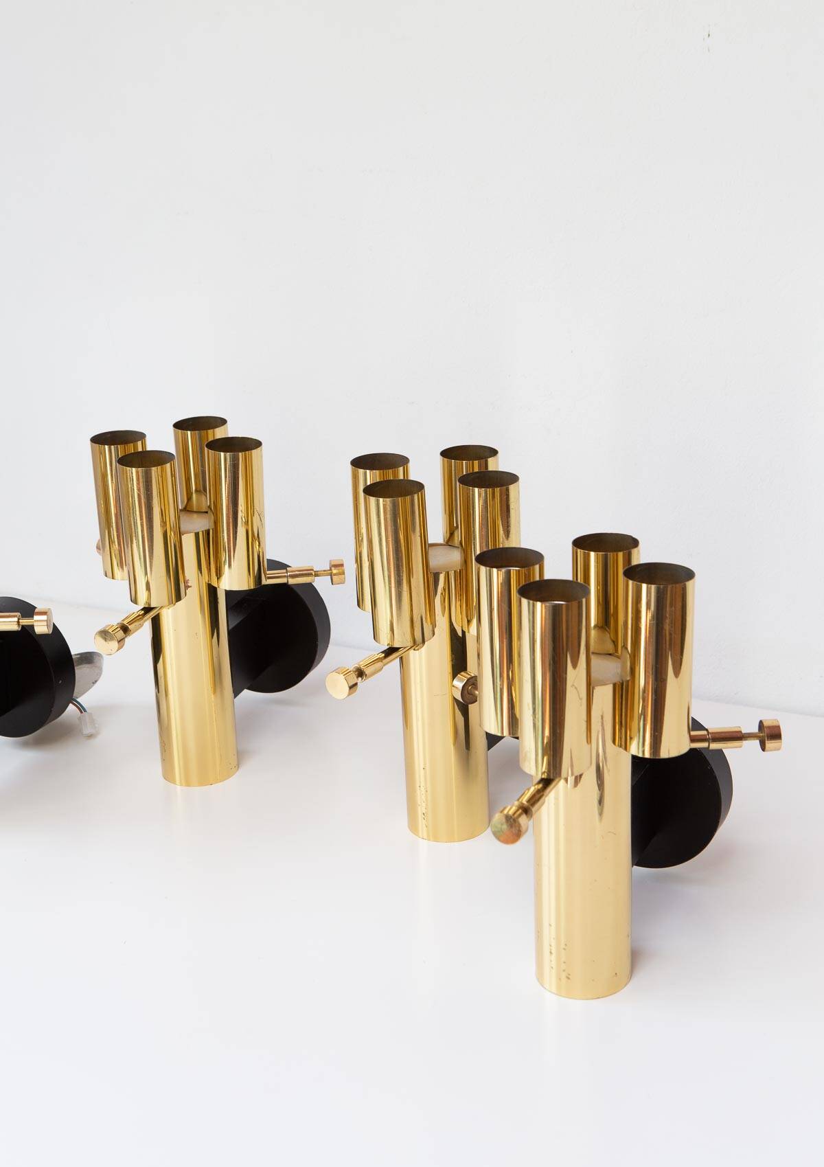 German "space age" appliques in gilded brass Bega Bloom (4 AVAILABLE).
