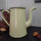 Vintage Yellow Enameled Sheet Metal Coffee Pot