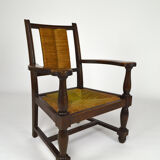 Art deco modernist armchair in dark beech