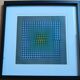 Vasarely Kinetic Painting - "Vega Blue" - 1973 - Framed 40x40