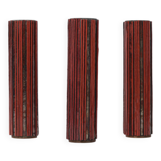 Pottery Mosaic Vases by W. Zimmermann for Ritter Set of 3