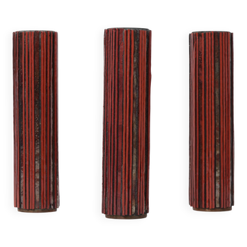 Pottery Mosaic Vases by W. Zimmermann for Ritter Set of 3