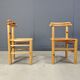 Vintage pine wood dining chairs - 1980s - set of 6