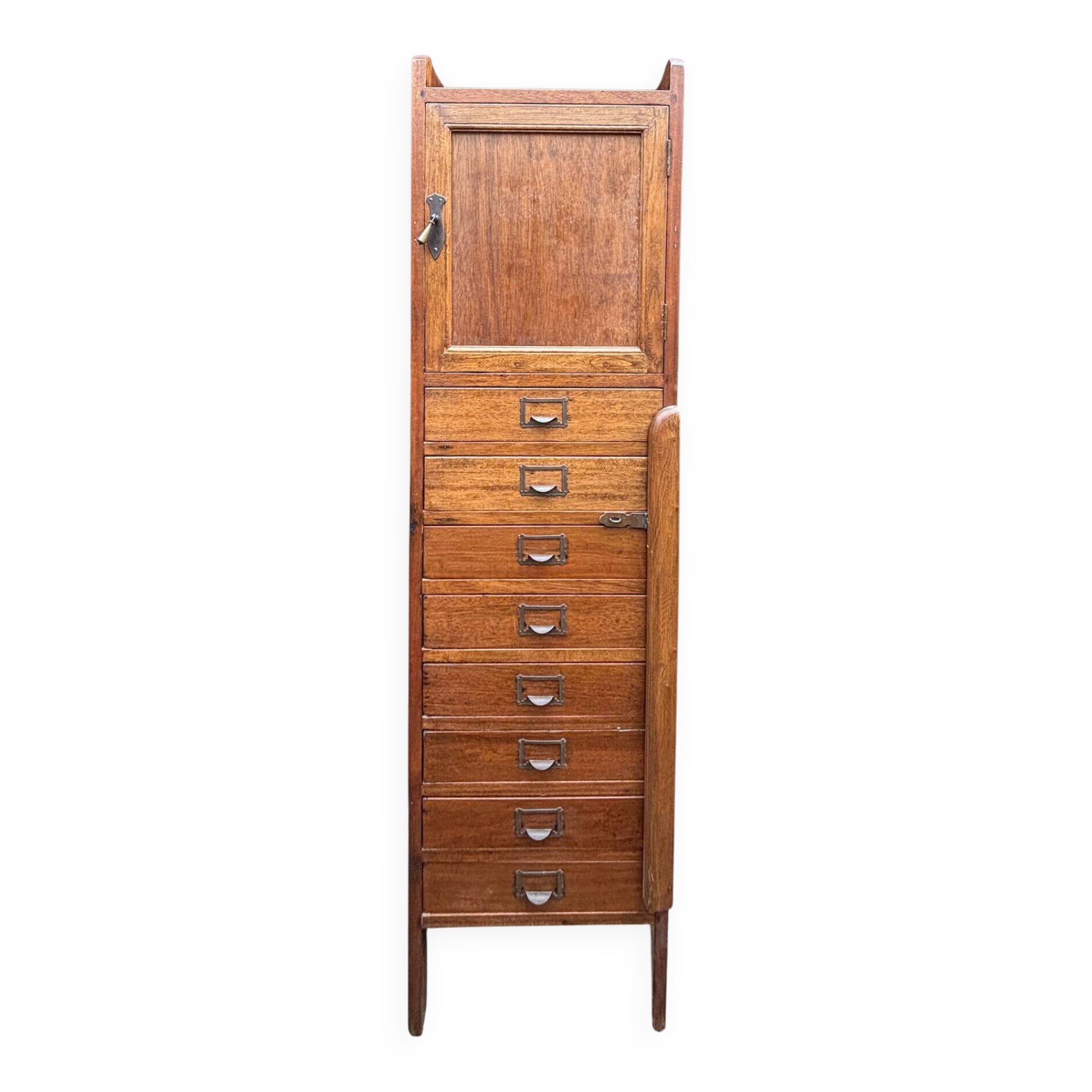 Meuble de métier vintage en bois, 8 tiroirs