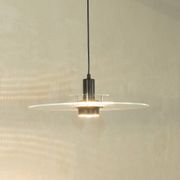 Space Age ceiling lamp by Ikea from the 1980s with two plexiglass plates and canopy made of black injection-moulded plastic.