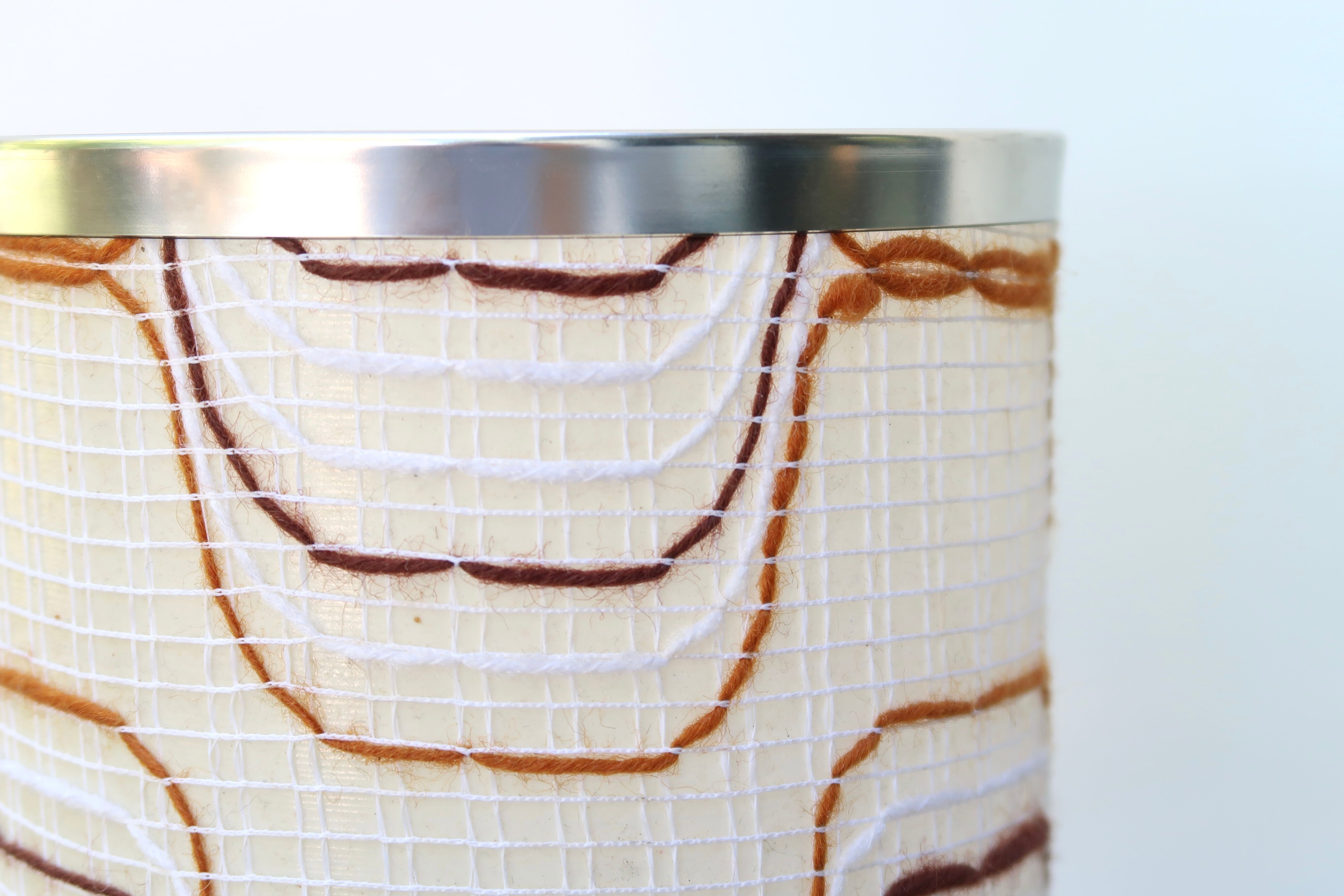 Pink brown ceramic lamp, 70s