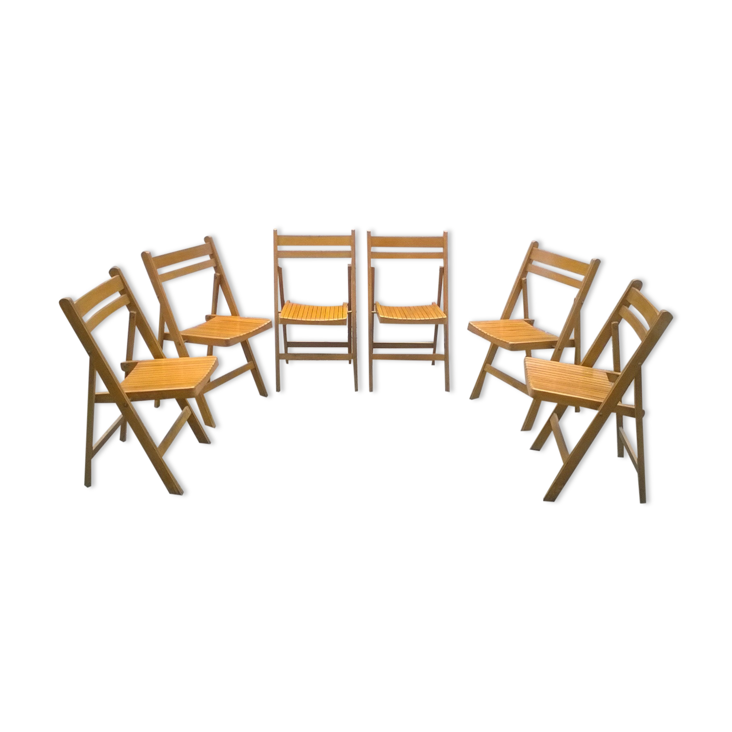 Set of 6 folding chairs 60s