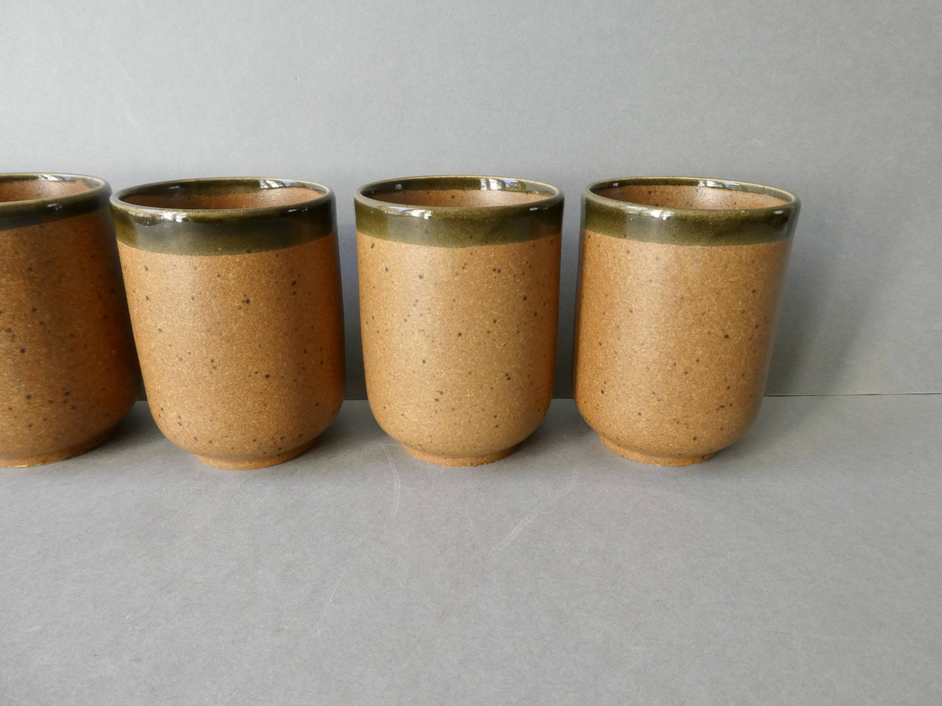 6 enamelled stoneware tumbler glasses