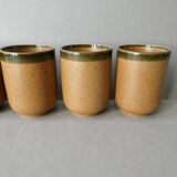 6 verres gobelets en grès émaillé
