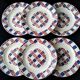 6 flat plates in Saint Amand earthenware Art Deco style