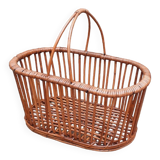 Vintage rattan basket from the 50s
