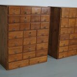 Armoire d'apothicaire vintage allemande en pin et chêne, années 1950