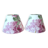 Pair of Lilac fabric lampshades