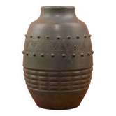 Art Deco vase by Charles Greber in brown-green glazed stoneware - 1920 - 25 cm