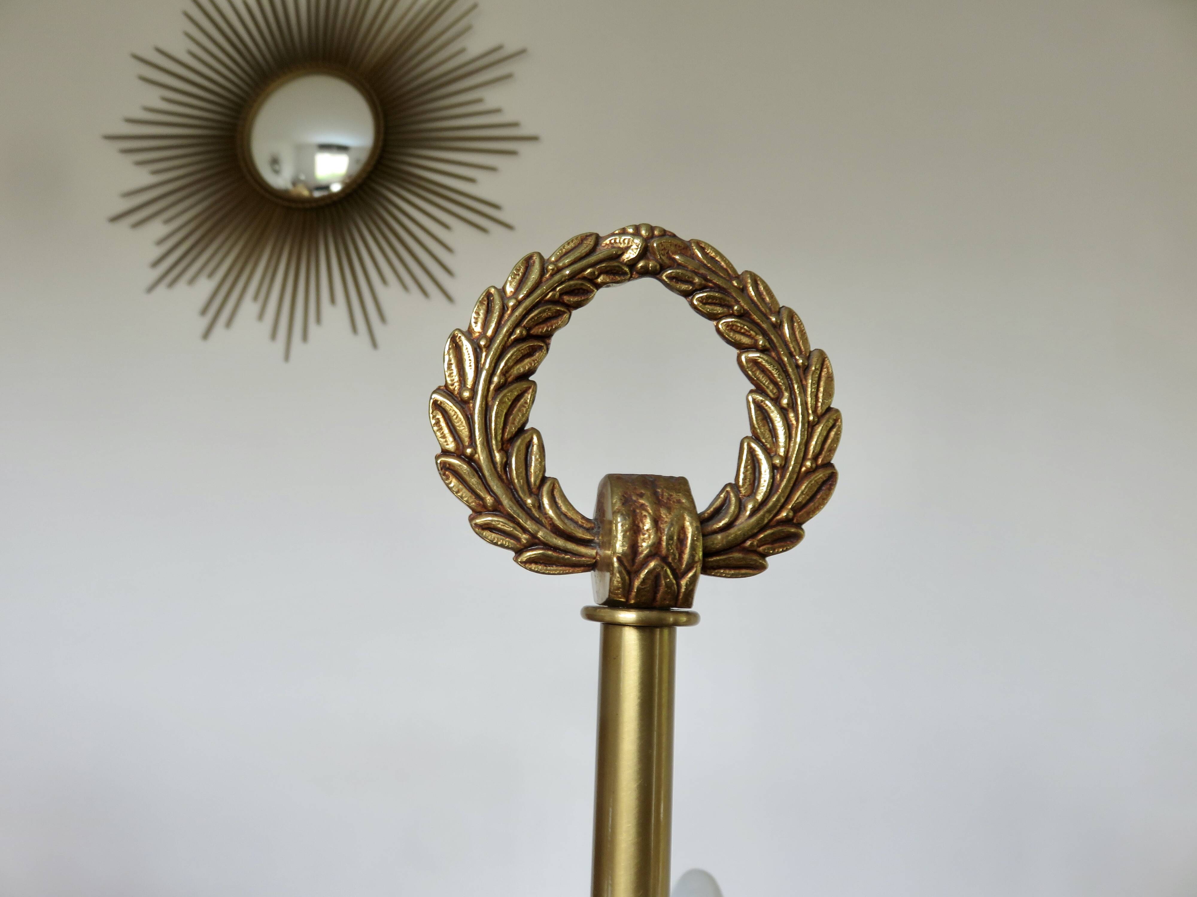 Lucien Gau empire style lamp in solid bronze gilded with bright gold "with swans"