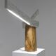 Sculptural Lamp Designed by Carlos Aucejo, made of Marble and Wood.