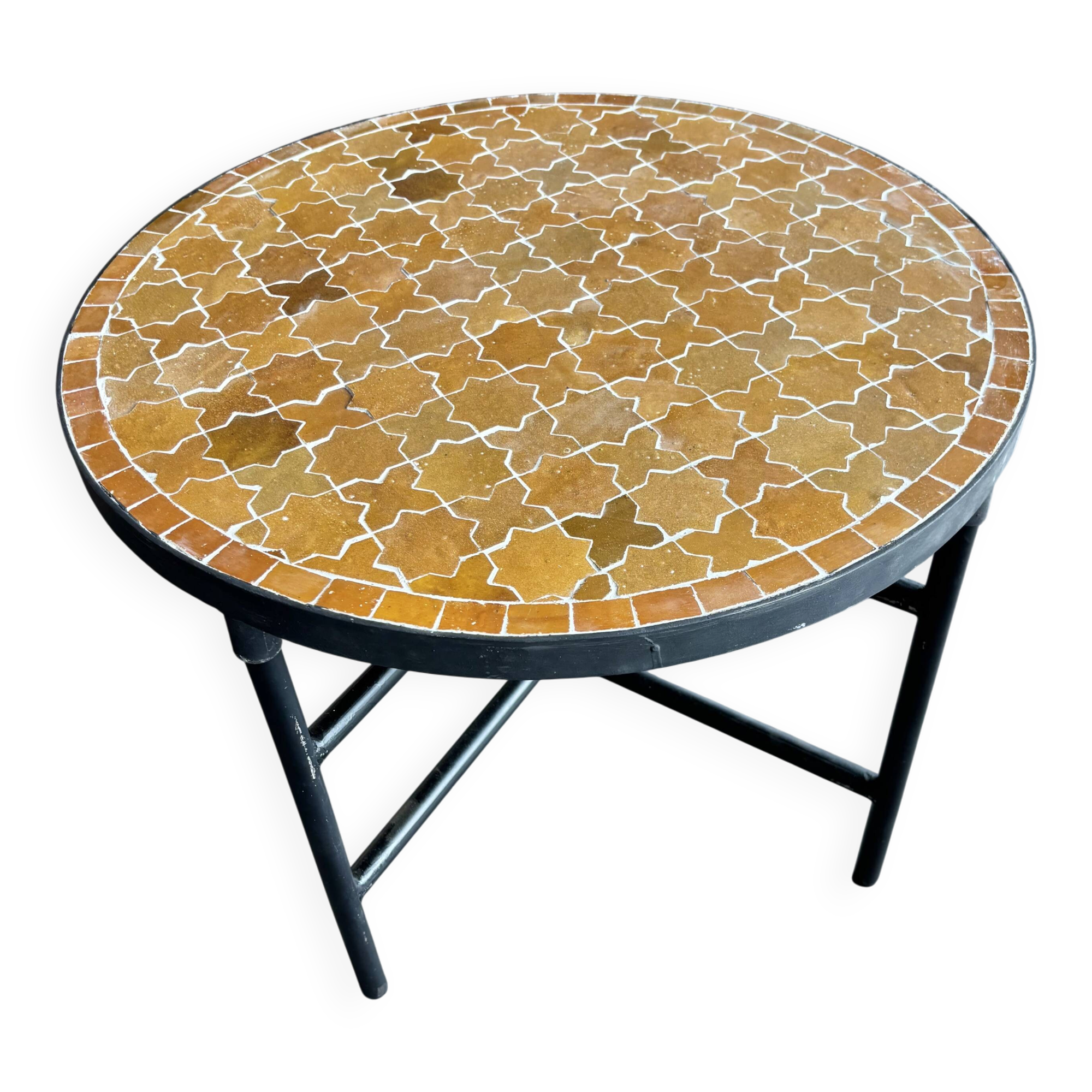 Table basse en zellige fait main, artisanat marocain