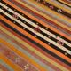 Tapis kilim vintage turc rayé multicolore à motifs géométriques, 190x320 cm