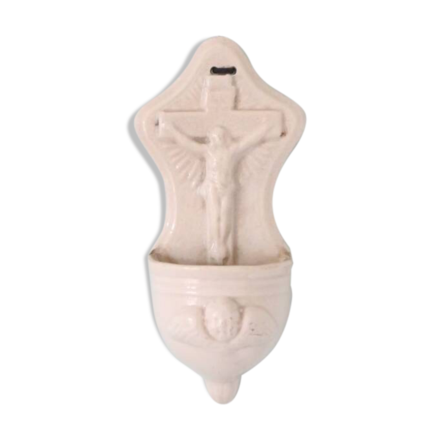 19th century earthenware stoup, Mouzin Frères, Onnaing