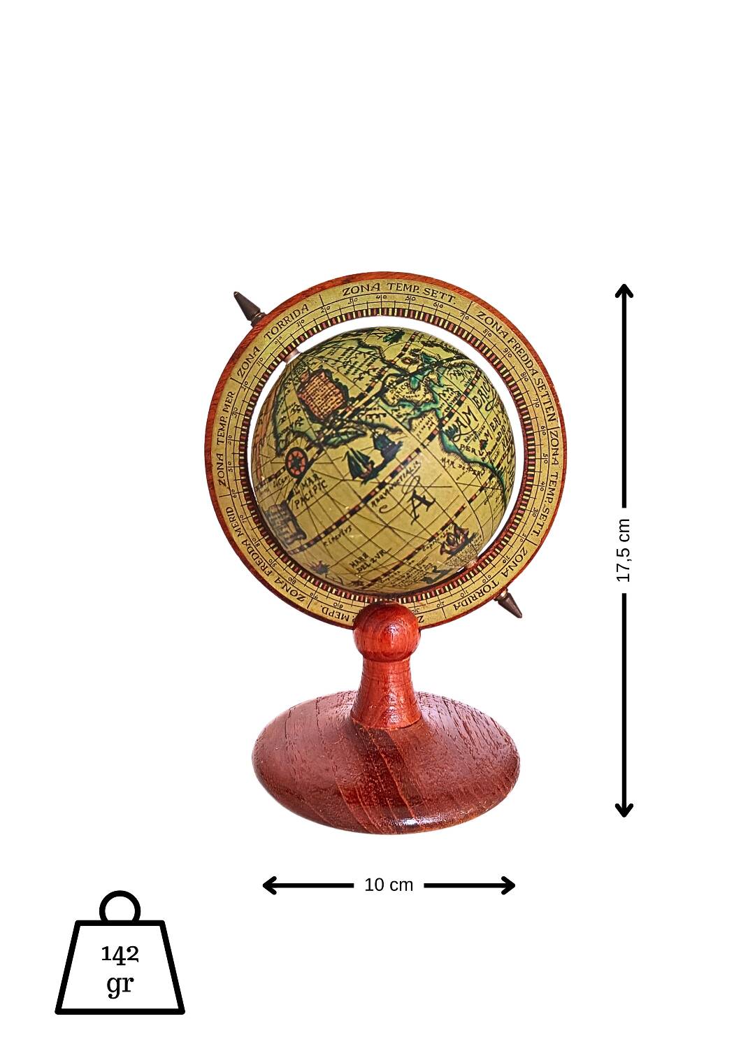 Globe terrestre en bois vintage