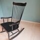 Rocking Chair Black Wood Vintage 1960 — Scandinavian Style