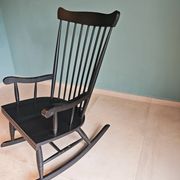 Rocking Chair Black Wood Vintage 1960 — Scandinavian Style