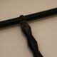 String shelf in wood and black metal