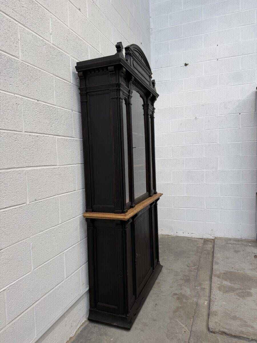 19th-century shop display cabinet in solid oak