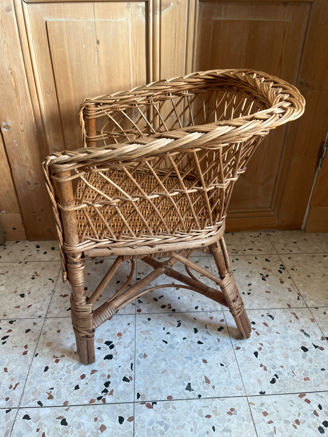Child's wicker armchair