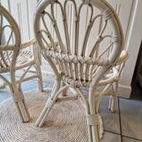 Set of 2 rattan children's chairs