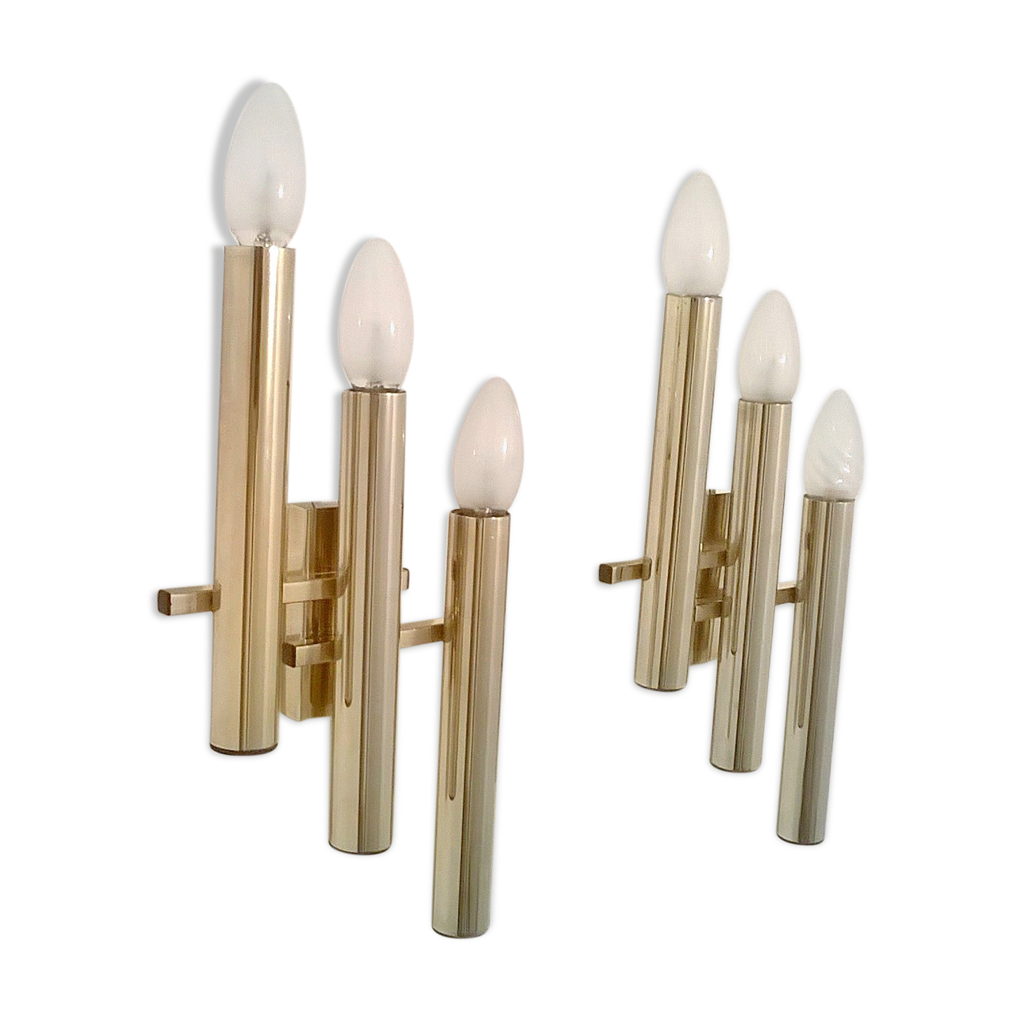 Brass wall lights, 1970s