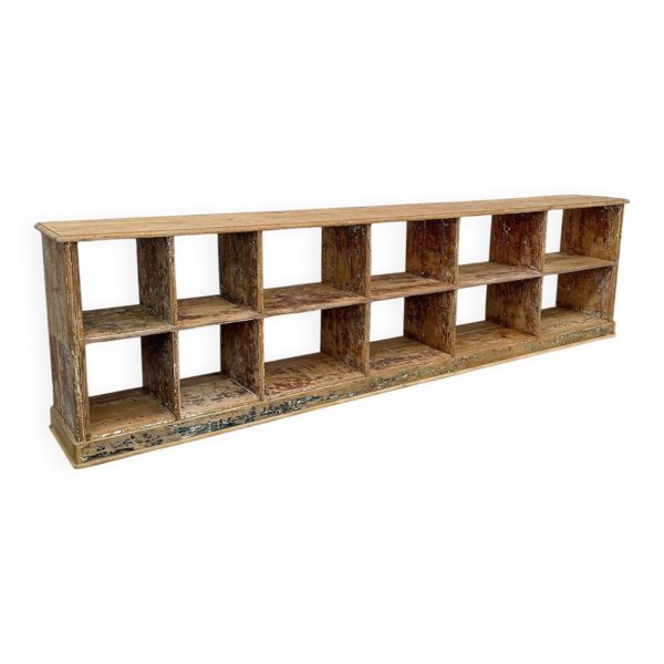 Vaste étagère de boutique 1920 type enfilade