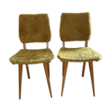 2 yellow moumoute chairs