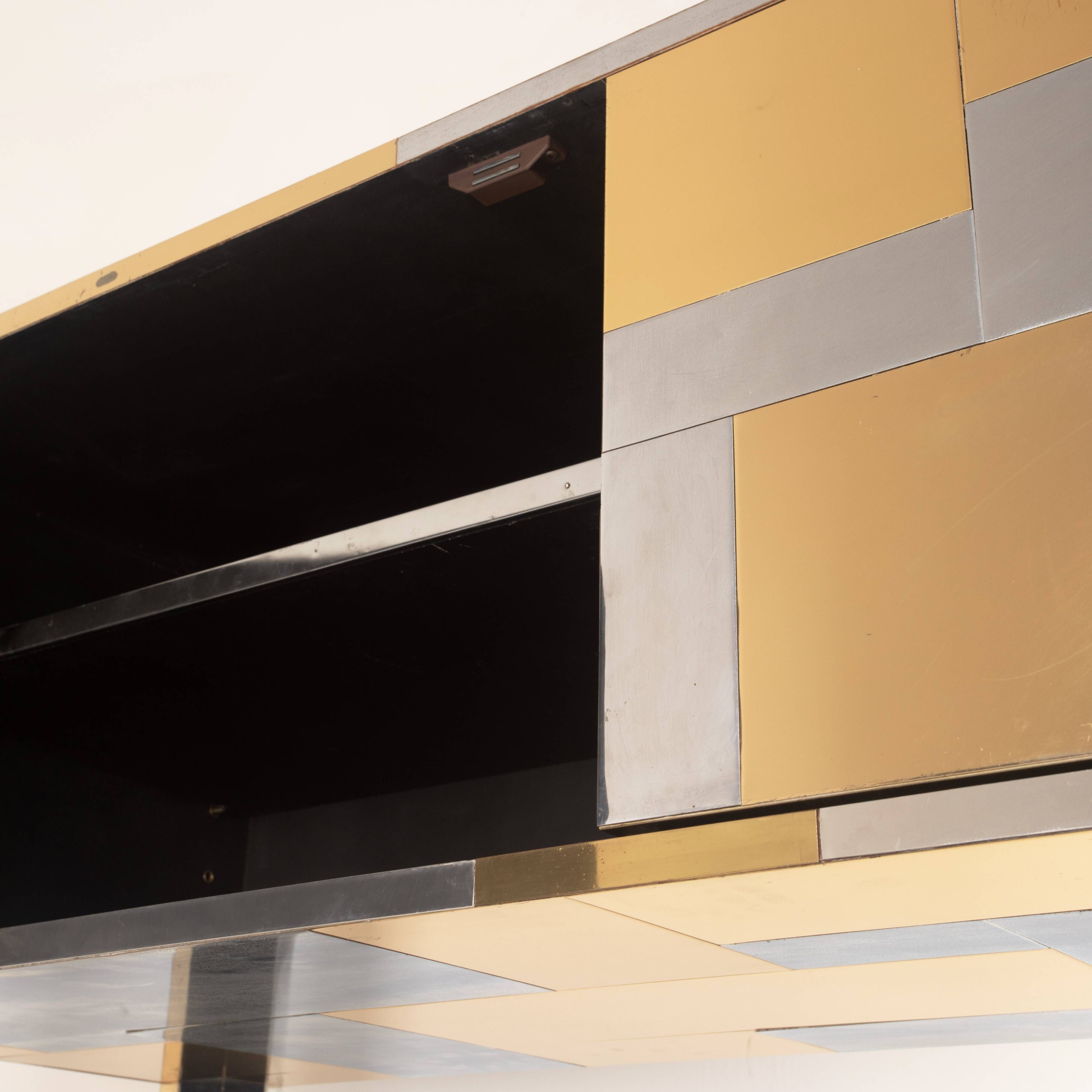 Paul Evans Cityscape Brass and Stainless Steel Bookcase, First Series, 1971