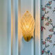Amber Murano glass leaf wall light
