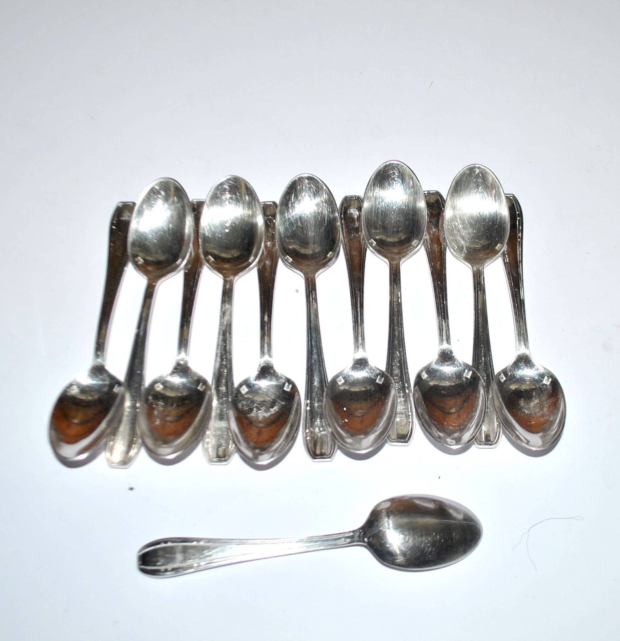 LCF set of 12 small mocha coffee spoons silverware design 1950 French cutlery