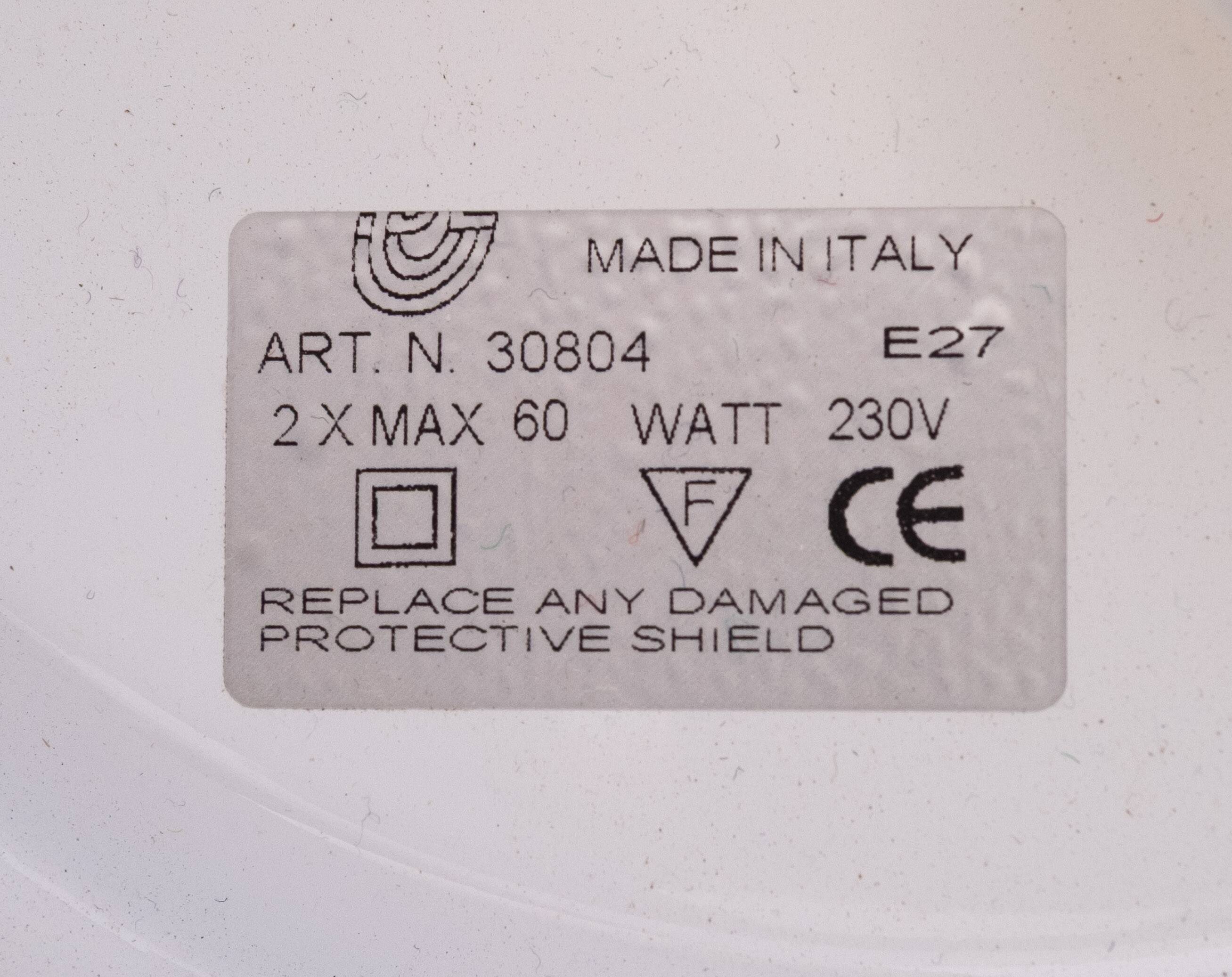 Italian Brass Flush Mount ceiling lamp 1970s