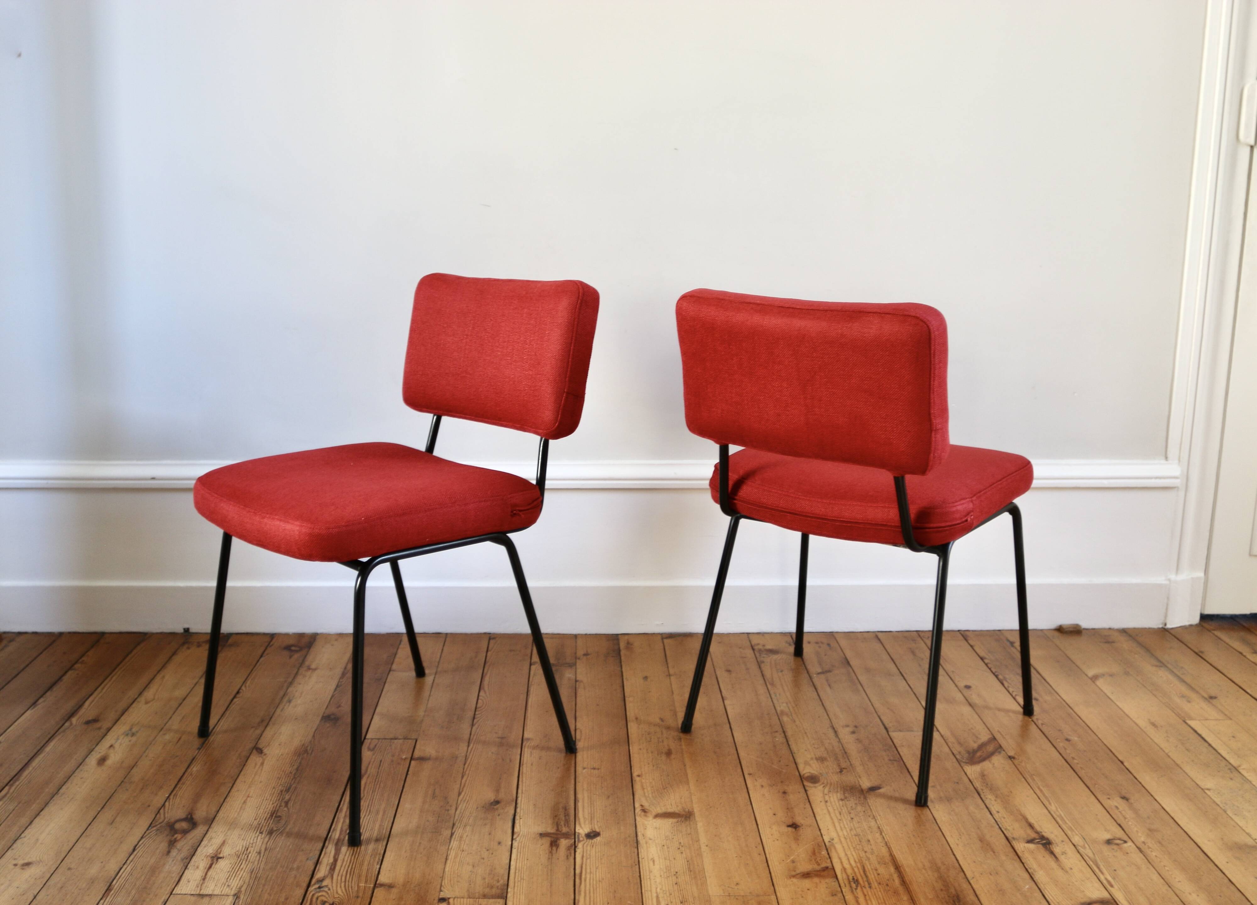 Set of 6 vintage modernist chairs by André Simard, Airborne 1960.